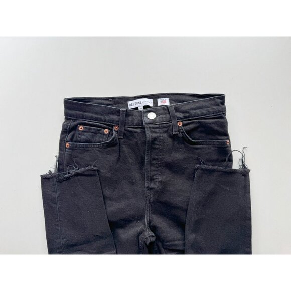REDONE 90's Black High Rise Skinny Leg Ankle Jeans, Size 28 - Picture 12 of 16